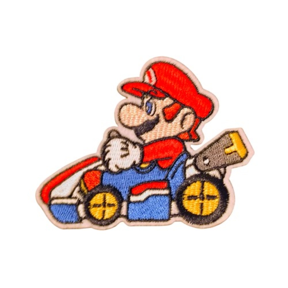 Nintendo Super Mario Kart - Mario Embroidered Iron On 3.5" Patch